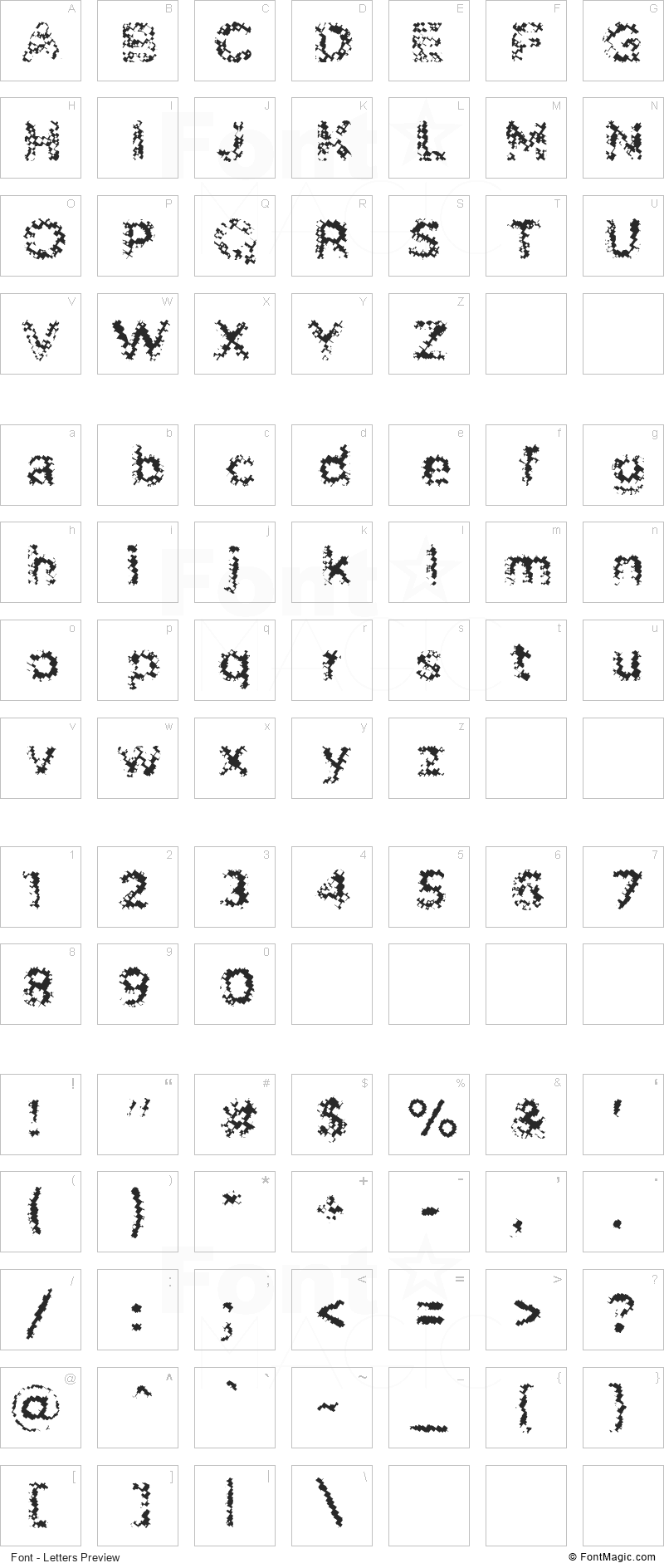 Pabellona (C) Tríplex Font - All Latters Preview Chart